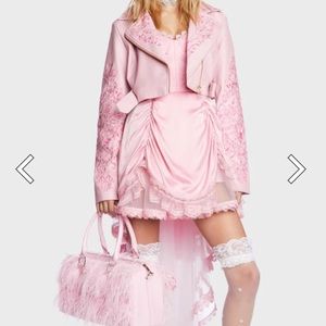 Dolls Kill feather handbag NWT pink